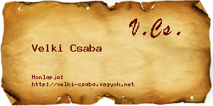 Velki Csaba névjegykártya